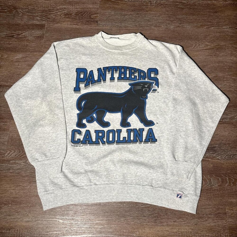 Vintage 90s Carolina Panthers Crewneck 1993 NFL Sweatshirt Football Logo 7 Large